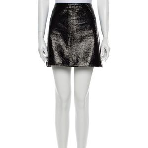 Courreges Black Vinyl Mini Skirt